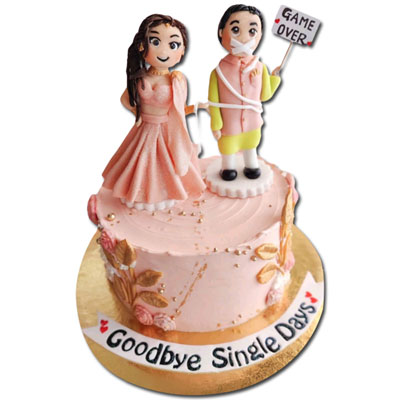 "Engagement Theme Semi Fondant cake (4 kg) - Click here to View more details about this Product
